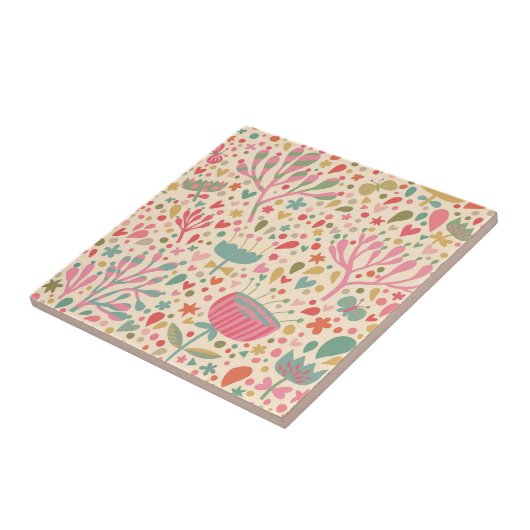 Helderbloempatroon Tegeltje (Zijkant)