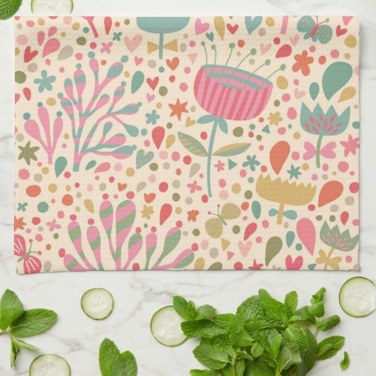 Helderbloempatroon Theedoek (Gevouwen)