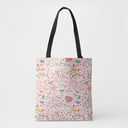 Helderbloempatroon Tote Bag (Voorkant)