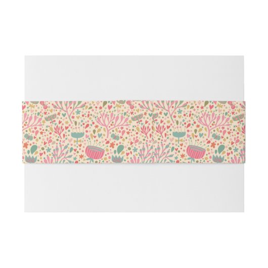 Helderbloempatroon Uitnodigingen Wikkel (Achterkant Voorbeeld)