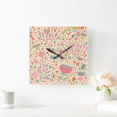 Helderbloempatroon Vierkante Klok (Huis)