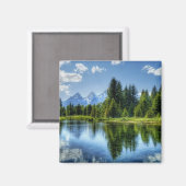 Helderbos met berg en meer magneet (Voorkant / Achterkant)