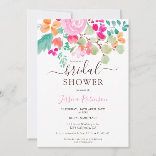 Helderbotanische florale waterverf vrijgezellenfee kaart (Voorkant)