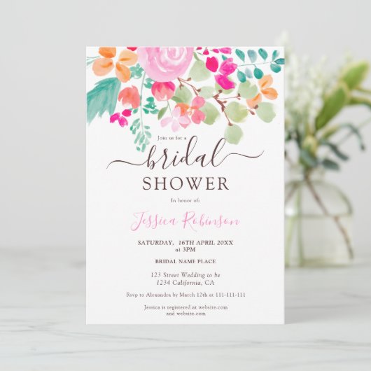 Helderbotanische florale waterverf vrijgezellenfee kaart (Staand voorkant)