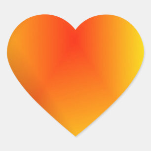 Helderbrandend Sinaasappel Hart Sticker