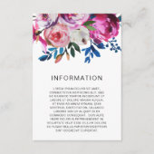 Helderbruin Blauwgroen roze Floral Modern Wedding Informatiekaartje (Voorkant)