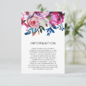 Helderbruin Blauwgroen roze Floral Modern Wedding Informatiekaartje (Staand voorkant)