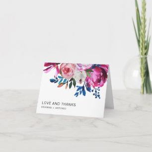 Helderbruin bloedig modern huwelijk bedankkaart