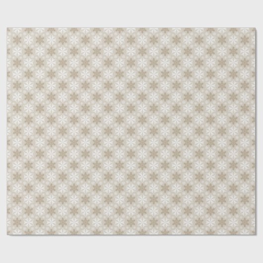 Helderbruin-Tan Winter White Snowflake Pattern Cadeaupapier (Vlak)