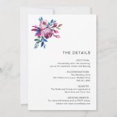 Helderbruine flora modern in één bruiloft kaart (Achterkant)
