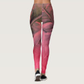 Helderbruine roze tropische zomerkleppen leggings (Achterkant)