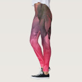 Helderbruine roze tropische zomerkleppen leggings (Links)