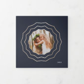 Heldercirkel | Elegant Navy & Gold Photo Drieluik Wenskaart (Cover)