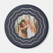 Heldercirkel | Foto van Navy & Gold Geometric Lijs Magneet (Voorkant)