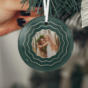 Heldercirkel Holiday-foto Glas Ornament