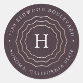 Heldercirkel | Modern Monogram retouradres Ronde Sticker (Voorkant)