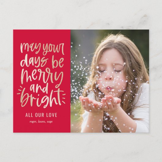 Helderdagen EDITABLE COLOR Holiday Card Briefkaart (Voorkant)