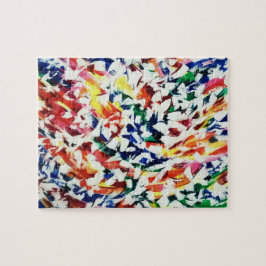 Helderdekleurige, artistieke blauwe, rode gele Abs Legpuzzel