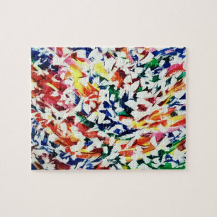 Helderdekleurige, artistieke blauwe, rode gele Abs Legpuzzel