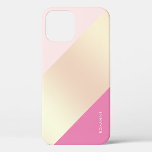 Helderder geometrisch kopergoudlicht en warm roze Case-Mate iPhone case (Achterkant)