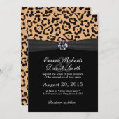 Helderdiamant en luipaard printbruiloft kaart (Voorkant / Achterkant)