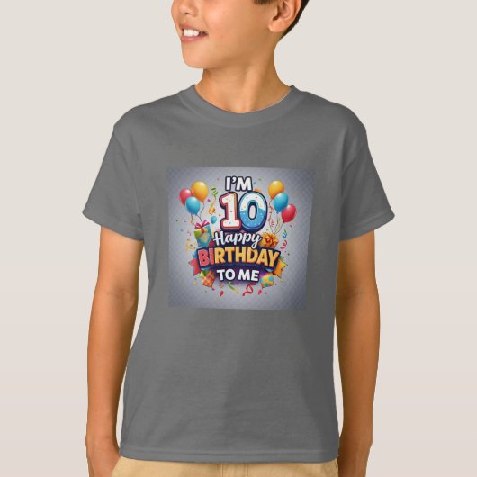 Heldere 10e Verjaardag Fun met Polka Dot Number Bo T-shirt (Voorkant)
