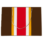 Heldere 70s Rood Bruin Wit Geel Racing Stripes Groot Cadeauzakje (Voorkant)