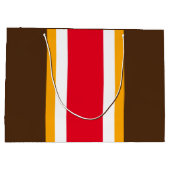 Heldere 70s Rood Bruin Wit Geel Racing Stripes Groot Cadeauzakje (Achterkant)