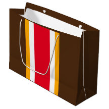 Heldere 70s Rood Bruin Wit Geel Racing Stripes