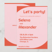 Heldere 70s Stijl Retro Roze & Sinaasappel Vette B Kaart (Voorkant / Achterkant)