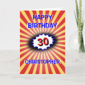 Heldere aangepaste naam voor verjaardag en leeftij kaart (Voorkant)