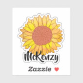 Heldere aangepaste naam zonnebloempitter sticker (Vel)