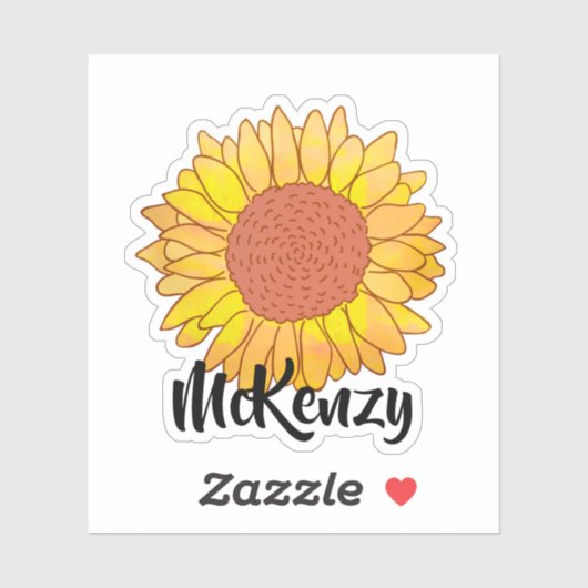 Heldere aangepaste naam zonnebloempitter sticker (Vel)