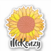 Heldere aangepaste naam zonnebloempitter sticker (Voorkant)