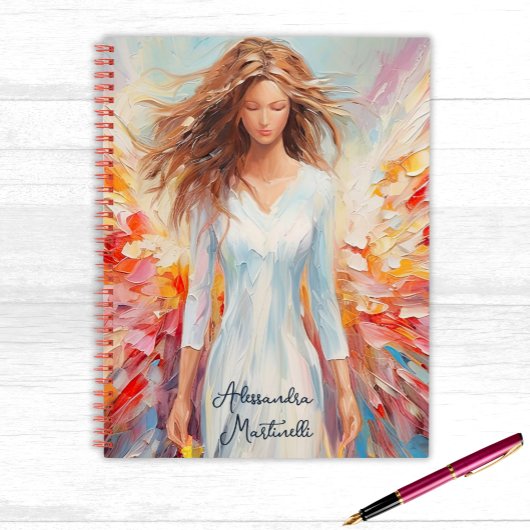 Heldere Abstracte Angel Loose Painted Style Notitieboek