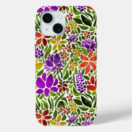 Heldere abstracte bloemige Hoesje-Mate iPhone case