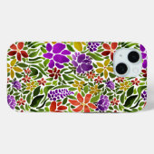 Heldere abstracte bloemige Hoesje-Mate iPhone case (Achterkant (horizontaal))