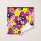 Heldere Abstracte bloemkunst Bad Handdoek (Wasdoekje)