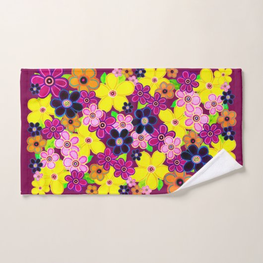Heldere Abstracte bloemkunst Bad Handdoek (Handdoek)