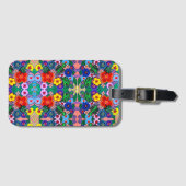Heldere Abstracte bloemkunst Bagagelabel (Voorkant (horizontaal))