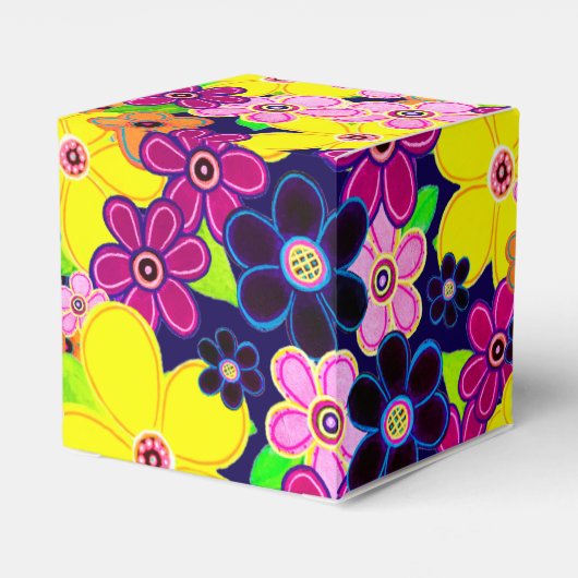 Heldere Abstracte bloemkunst Bedankdoosjes (Achterkant)