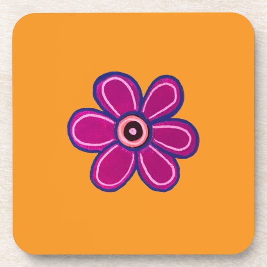 Heldere Abstracte bloemkunst Bier Onderzetter (Voorkant)