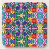 Heldere Abstracte bloemkunst Bier Onderzetter (Voorkant)