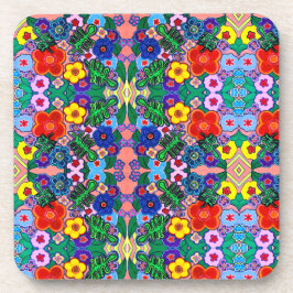 Heldere Abstracte bloemkunst Bier Onderzetter