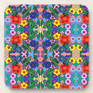 Heldere Abstracte bloemkunst Bier Onderzetter