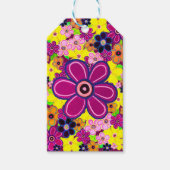 Heldere Abstracte bloemkunst Cadeaulabel (Voorkant)