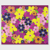 Heldere Abstracte bloemkunst Cadeaupapier (Vlak)