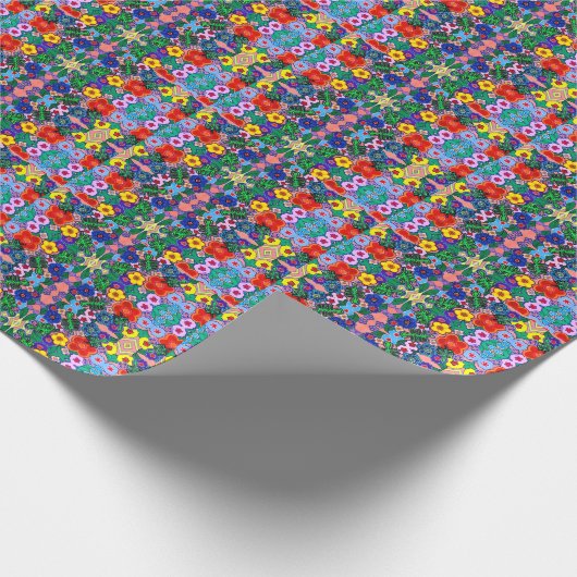 Heldere Abstracte bloemkunst Cadeaupapier (Hoek)