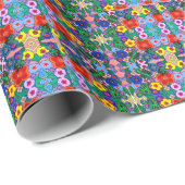 Heldere Abstracte bloemkunst Cadeaupapier (Rol Hoek)