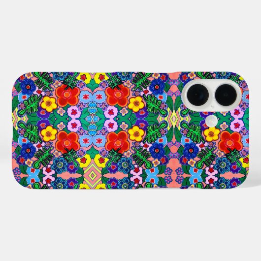 Heldere Abstracte bloemkunst Case-Mate iPhone Case (Achterkant (horizontaal))